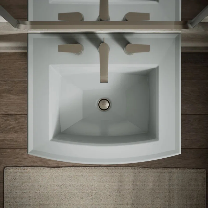 Archer 24" Rectangular Pedestal Bathroom Sink with Widespread Faucet Holes