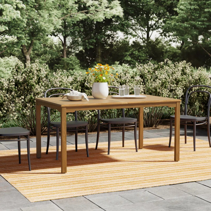 Sonlin 59'' Teak Outdoor Dining Table