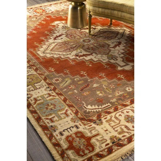 Hand-Knotted Multicolor Wool Floral Tribal Area Rug