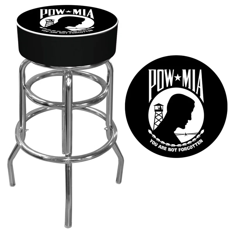 Trademark Global POW Swivel Upholstered Counter Stool with Metal Frame