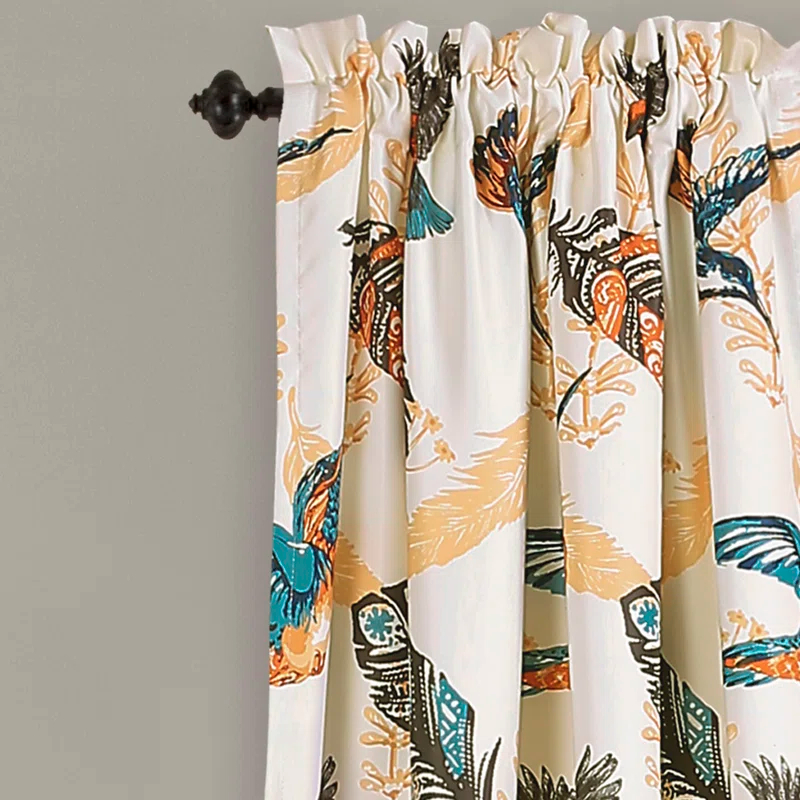 Lush Decor Bird Breeze Polyester Room Darkening Curtain Pair (Set of 2)