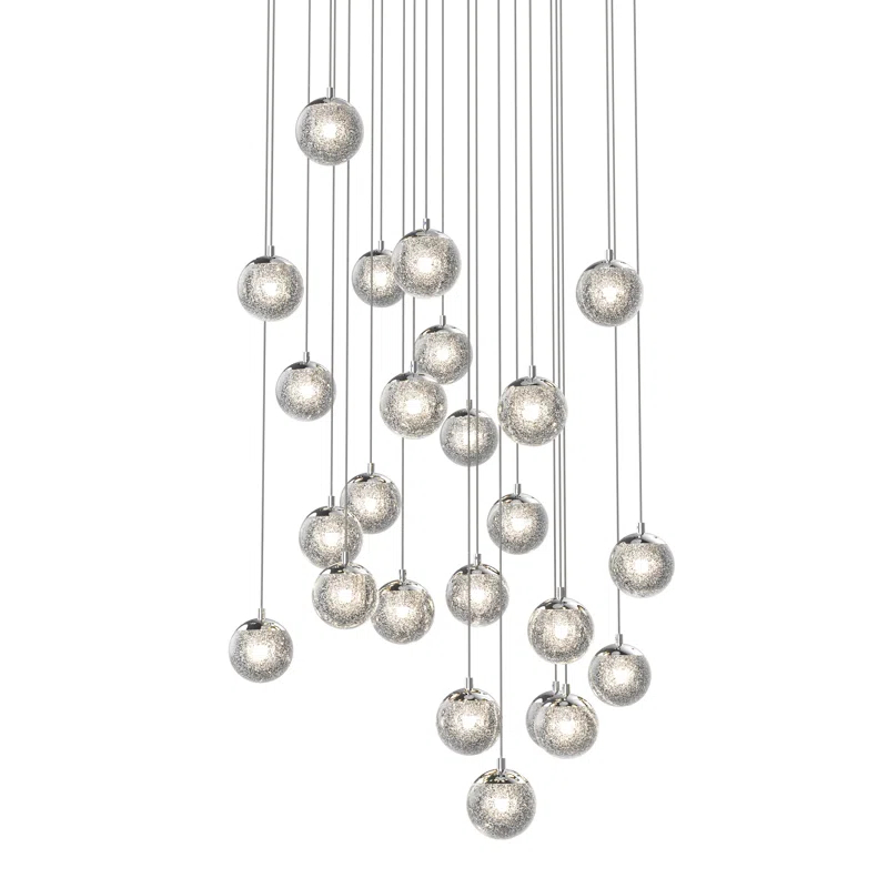 SONNEMAN Champagne Bubbles - Light Polished Chrome Cluster Pendant