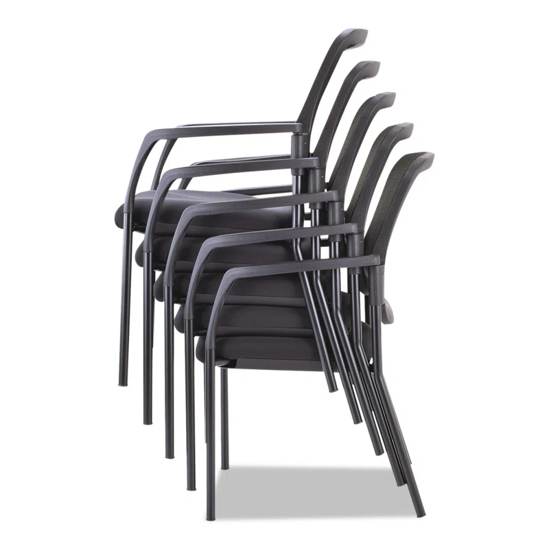 Alera® Stackable Mesh Seat Waiting Room Chair with Metal Frame
