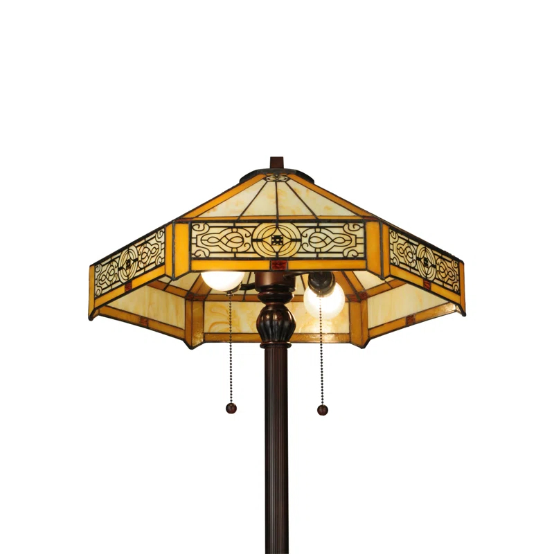 Meyda Lighting Meyda Tiffany & Stained Glass 62'' Mahogany Bronze Traditional Floor Lamp