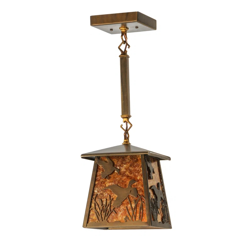 Meyda Lighting 1 - Light Antique Copper Lantern Pendant