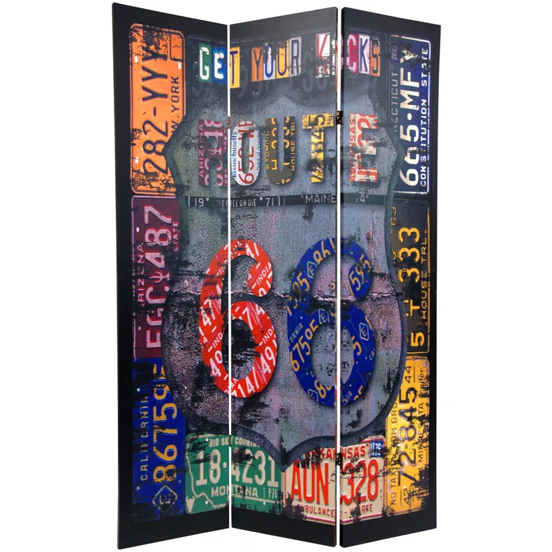 Oriental Furniture 6 ft. Tall Double Sided Americana Room Divider - 3 Panel