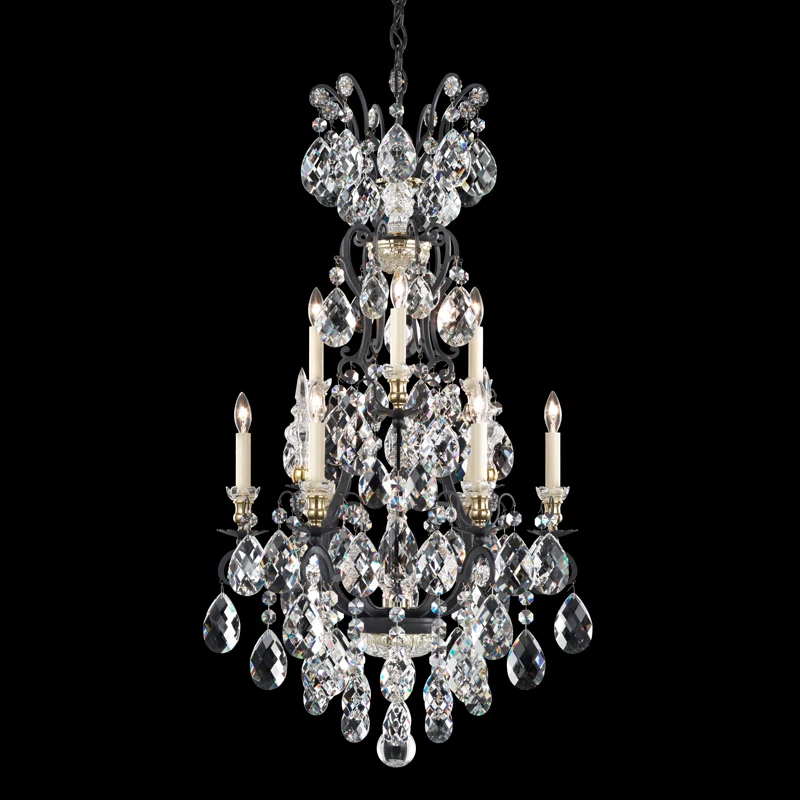 Renaissance 9 - Light Glass Classic / Traditional Chandelier