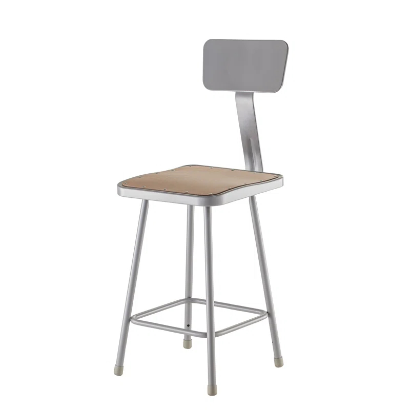 National Public Seating Backed Industrial Stool with Footring