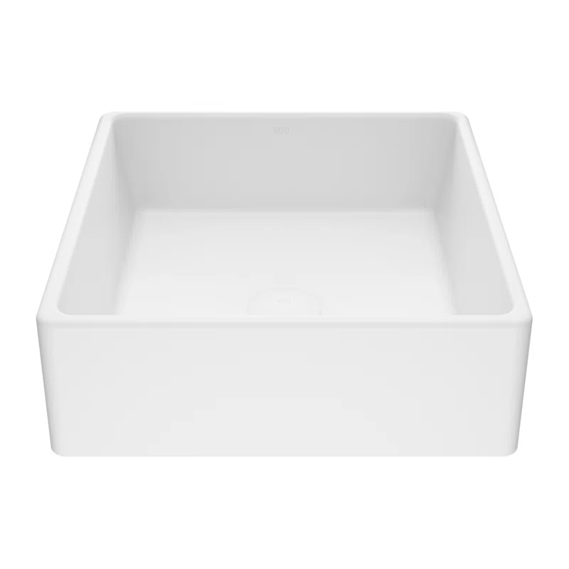 Dianthus 15" L x 15" W x 5" H Matte White Handmade Square Vessel Bathroom Sink