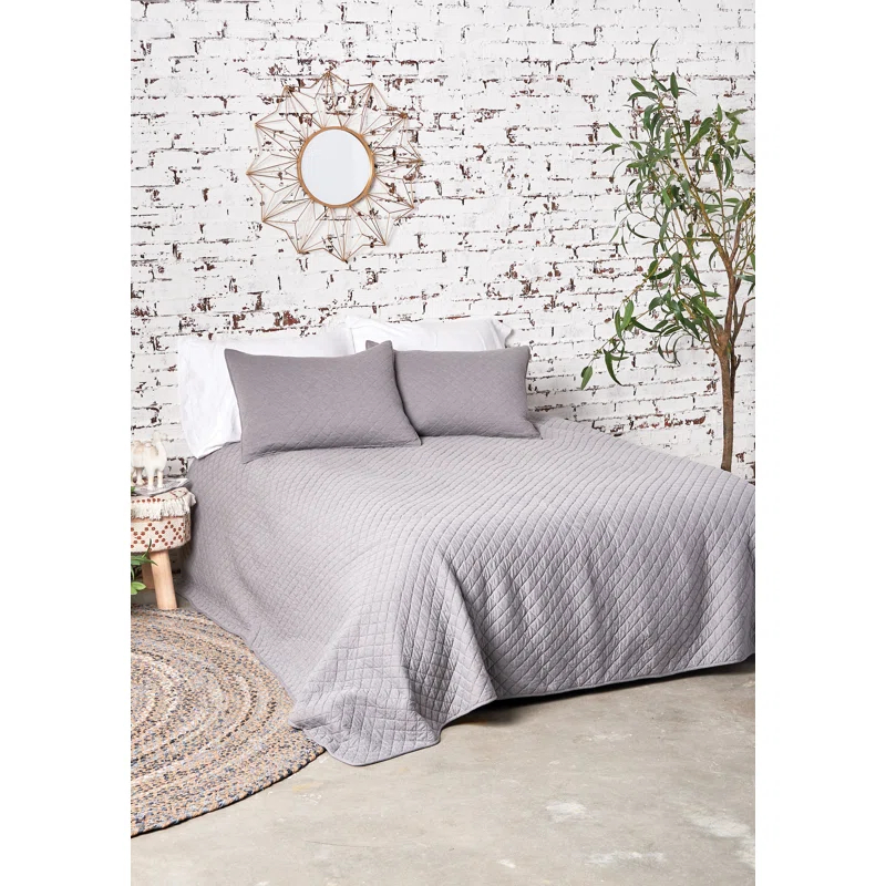 Jersey Lidio Gray Cotton Modern & Contemporary Reversible Quilt