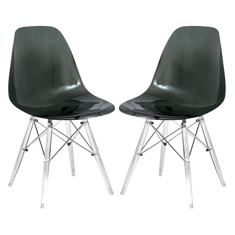 George Oliver Karen Modern Dining Side Chair with Acrylic Base (Set of 2)
