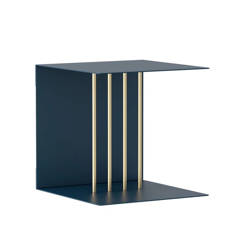 Teaser Slim Sculptured Metal Wall Shelf in Petrol Blue