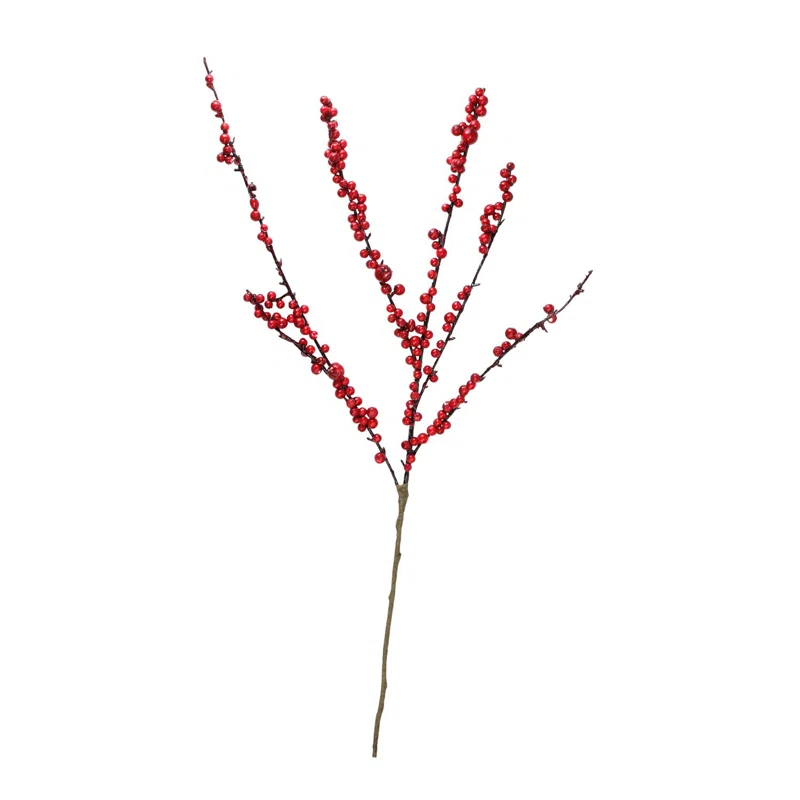 Northlight Seasonal 25-Inch Red Berries Artificial Christmas Twig Branch Spray | Wayfair