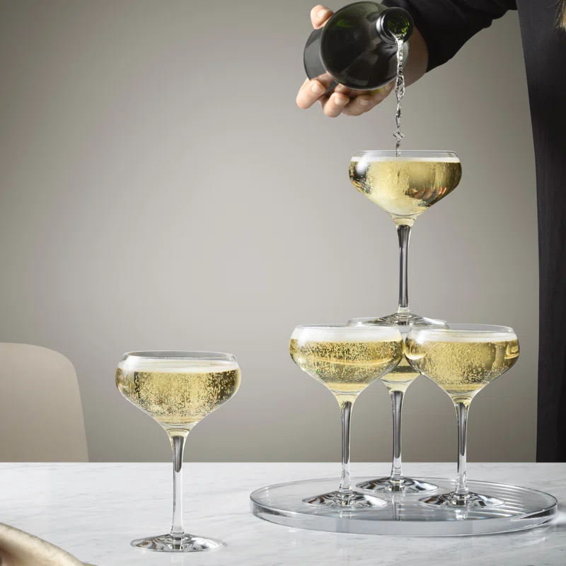 Orrefors Glass Coupe, Set of 4, 4 Count (Pack of 1), Clear