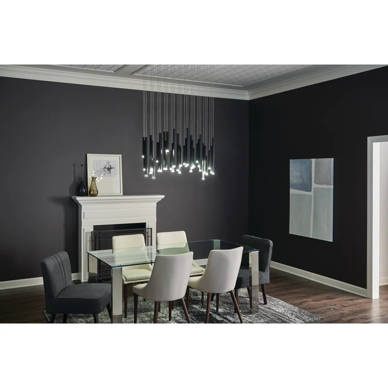 Soho Black Square 33-Light LED Acrylic Pendant