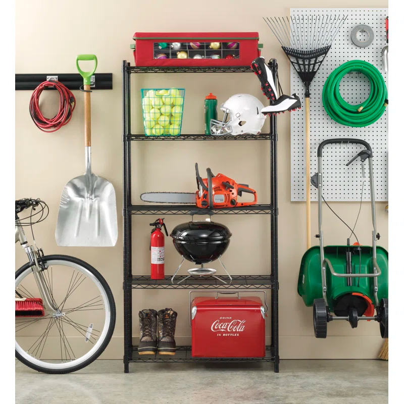 Rebrilliant Medlin 36'' W Metal Height -Adjustable Shelving Unit