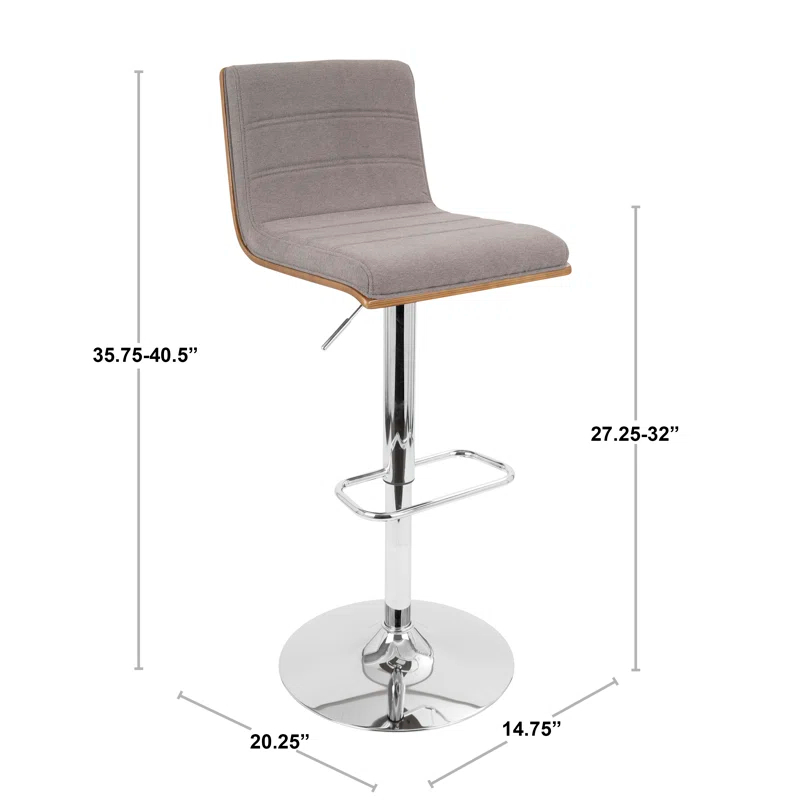 Vasari Swivel Upholstered Adjustable Height Counter Stool