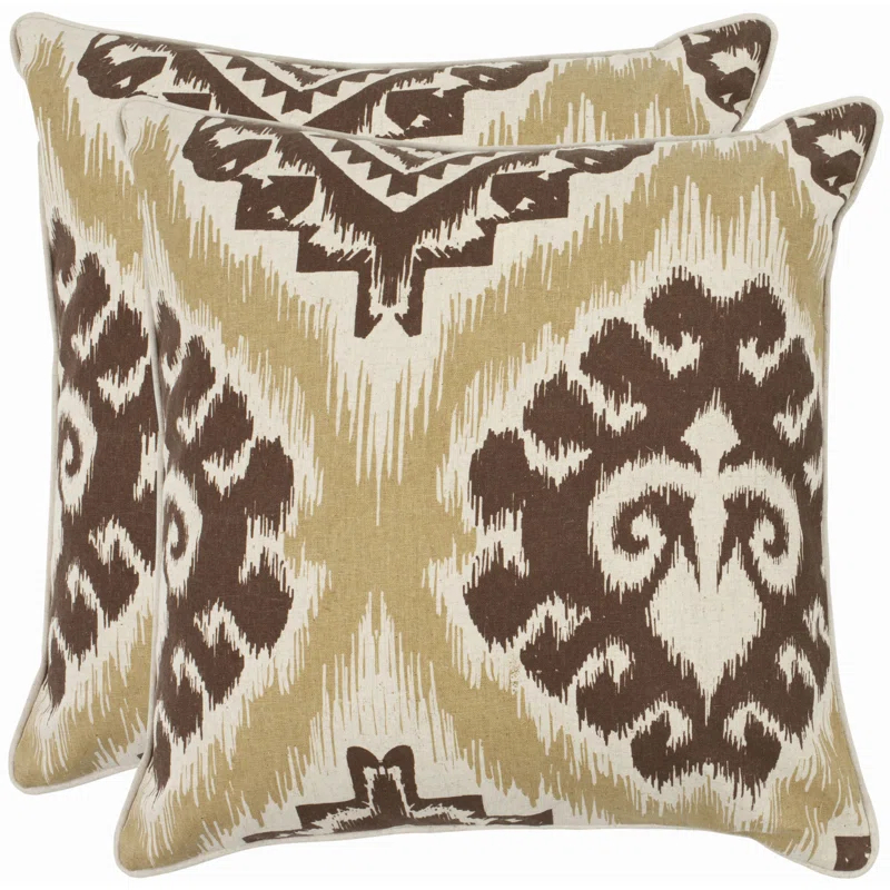 Safavieh Joyce Embroidered Feather Linen Reversible Throw Pillow (Set of 2)