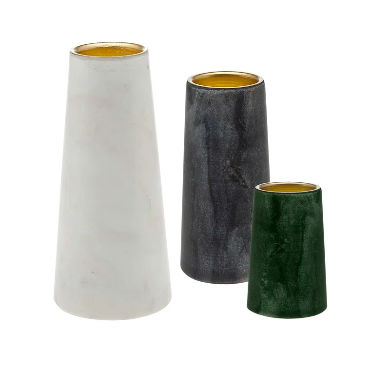 Godinger Silver Art Co Ala Marble 3 Piece Votive Candle Holder Set
