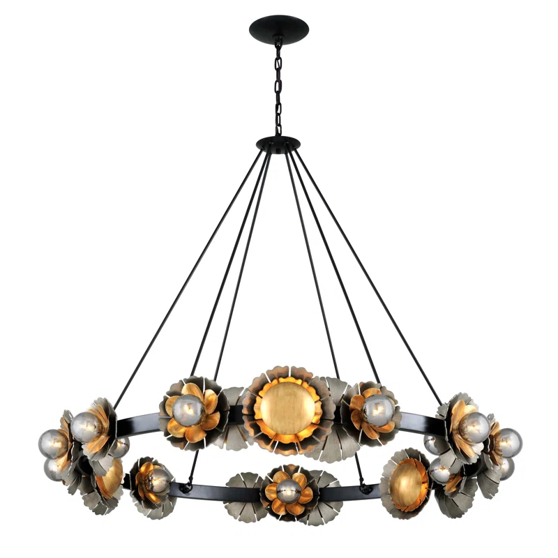 Corbett Lighting Magic Garden 24-Light Unique / Statement Wagon Wheel Chandelier