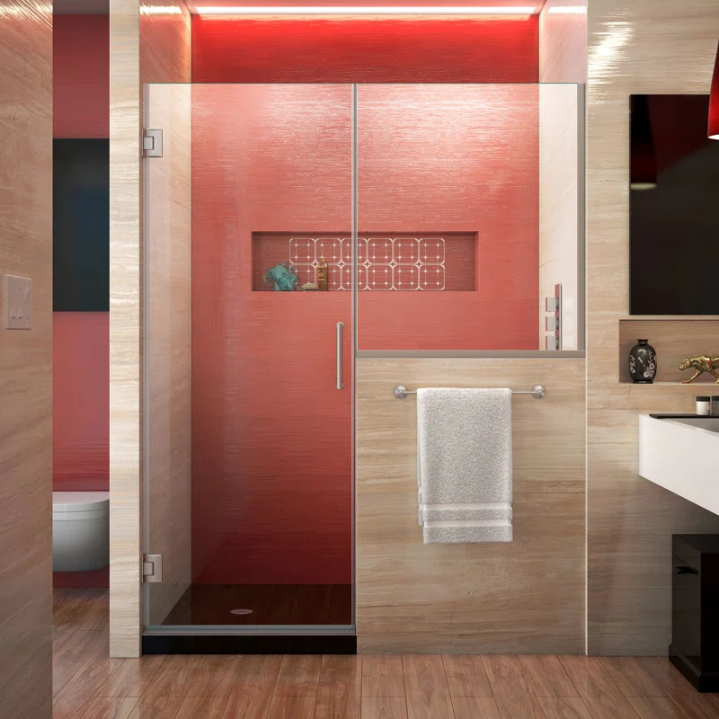 Unidoor Plus 58" W x 72" H Pivot Frameless Shower Door with ClearMax™ Technology