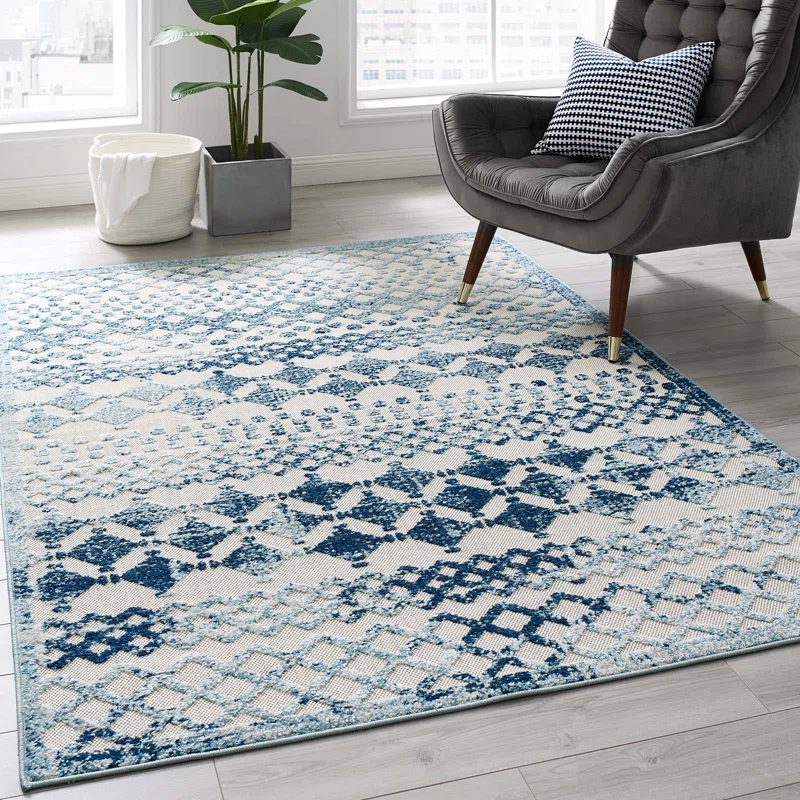 Modway Modway Coronado Distressed Diamond Outdoor Area Rug by Havenside Home