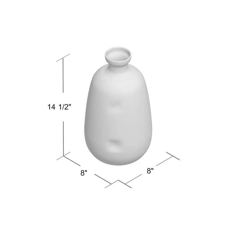 Dimple 14'' Handmade Ceramic Table Vase