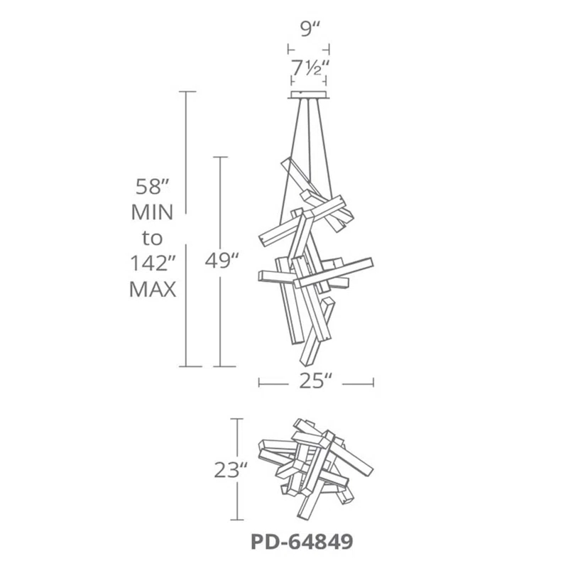 Modern Forms Chaos 12 - Light Dimmable Sputnik Modern Linear Chandelier
