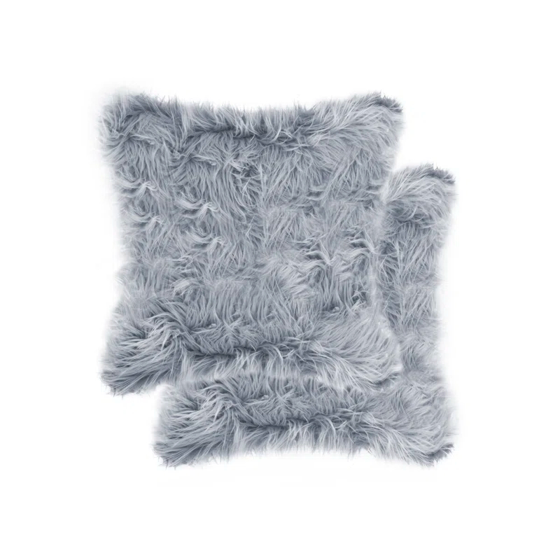 Belton Animal Print Faux Fur Throw Pillow (Set of 2)