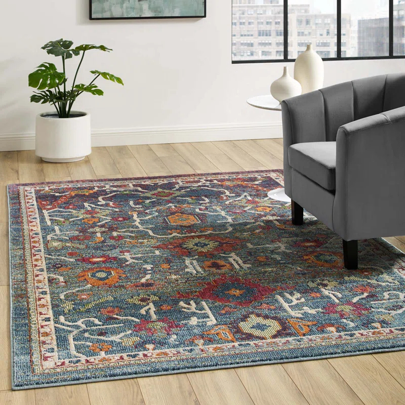 Modway Modway Porch & Den Lanham Distressed Floral Area Rug