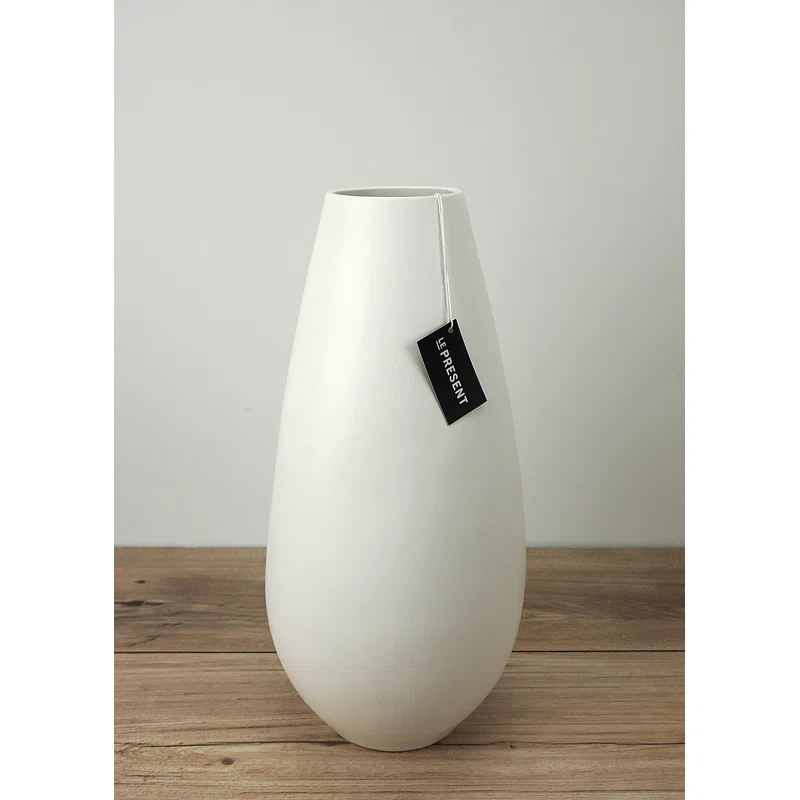 Drop Wide Tall Ceramic Vase 13.7" Height