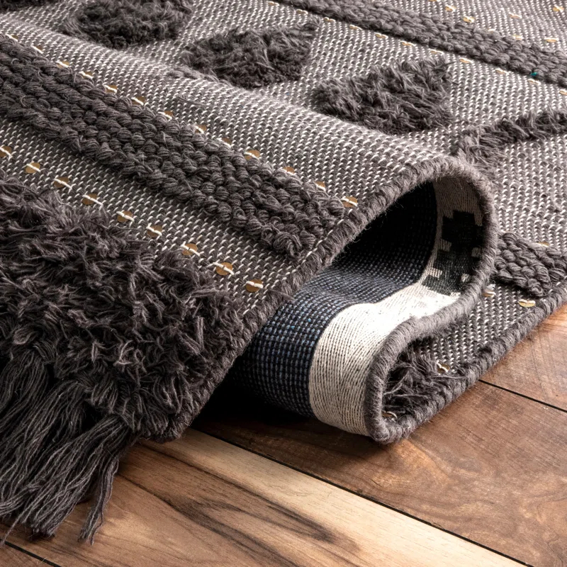 Arvin Olano x Rugs USA Chandy Textured Wool Gray Area Rug