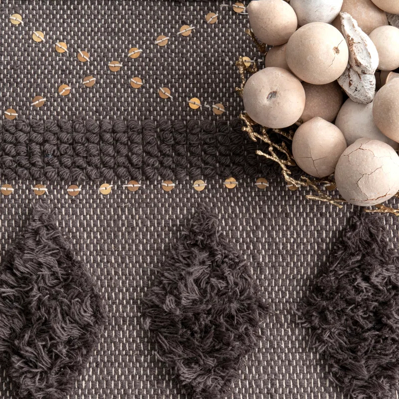 Arvin Olano x Rugs USA Chandy Textured Wool Gray Area Rug