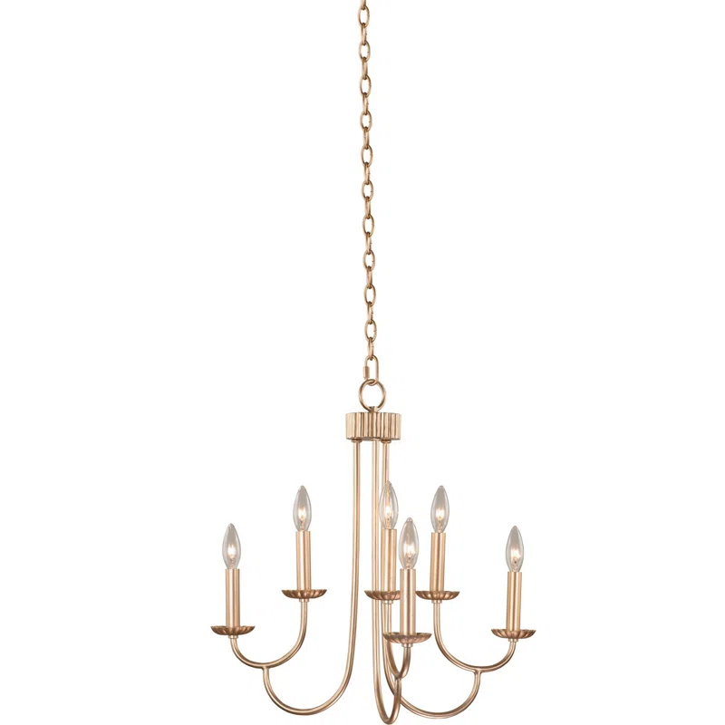 Kiera 6 - Light Steel Dimmable Classic / Traditional Chandelier