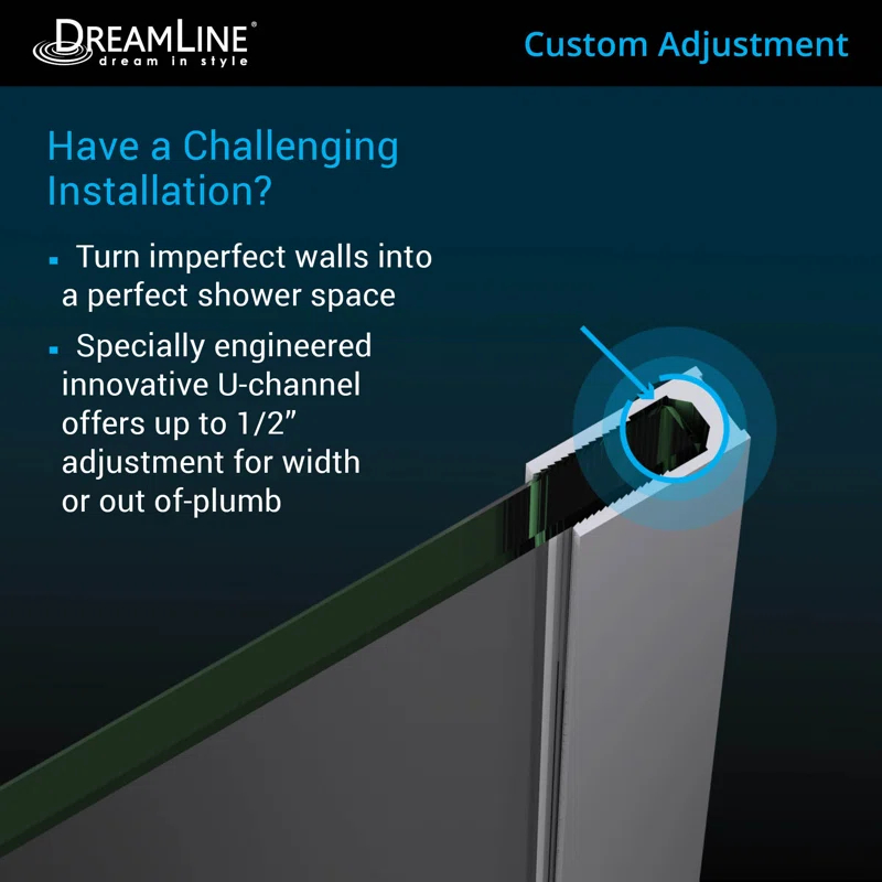Unidoor Plus 58" W x 72" H Pivot Frameless Shower Door with ClearMax™ Technology