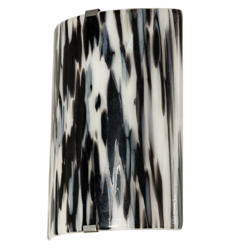 Black Nickel Contemporary Wall Sconce with Art Glass Shade