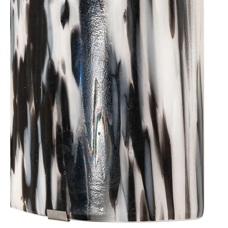 Black Nickel Contemporary Wall Sconce with Art Glass Shade