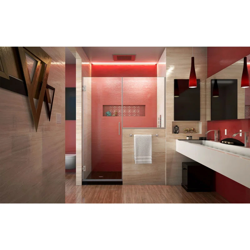 Unidoor Plus 58" W x 72" H Pivot Frameless Shower Door with ClearMax™ Technology