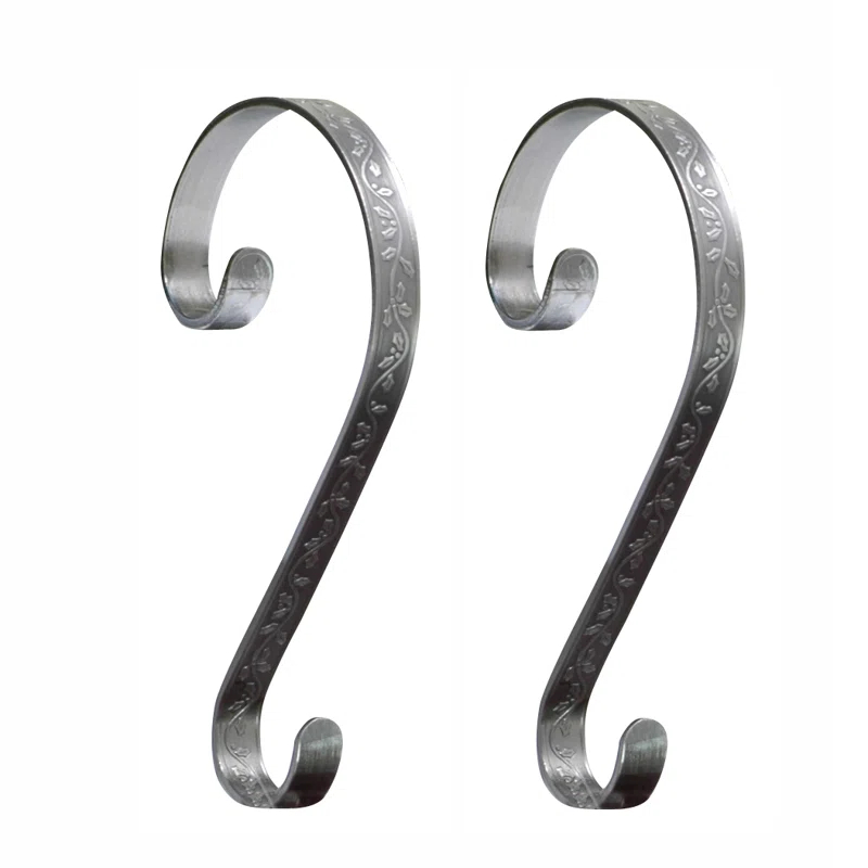 Haute Decor Holly Embossed Stocking Holder (Set of 2)