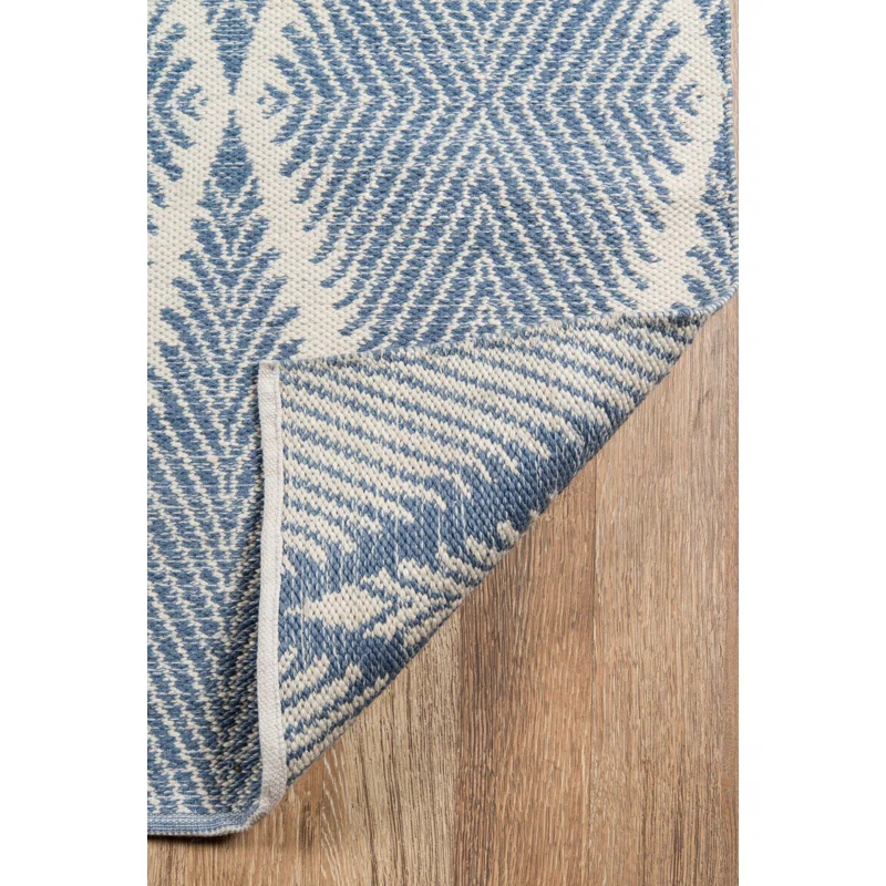 River Geometric Handmade Flatweave Area Rug