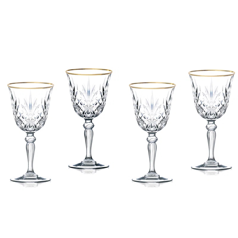 Lorren Home Trends Siena 6oz. Crystal Cordial Glass Set (Set of 4)
