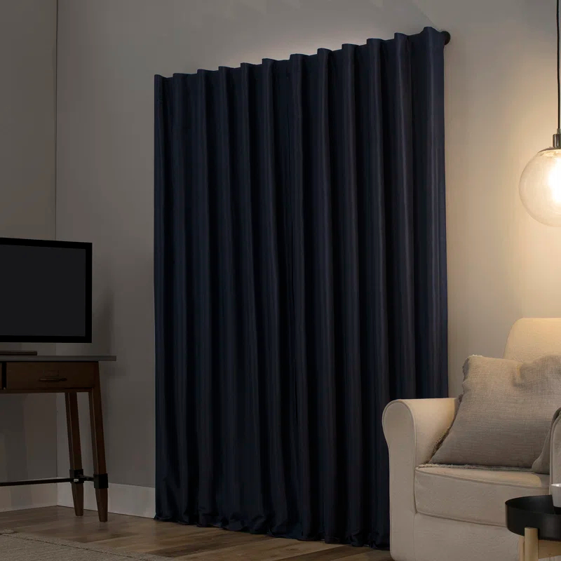 Faux Dupioni Silk Thermal Extreme 100% Blackout Back Tab Curtain Panel