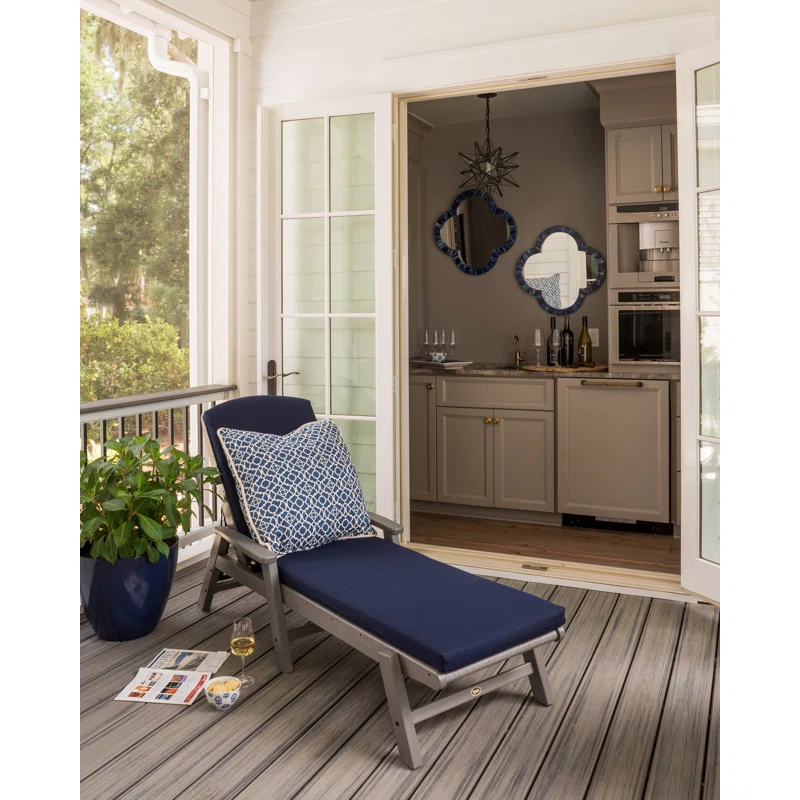 Yacht Club Chaise with Arms - Stackable