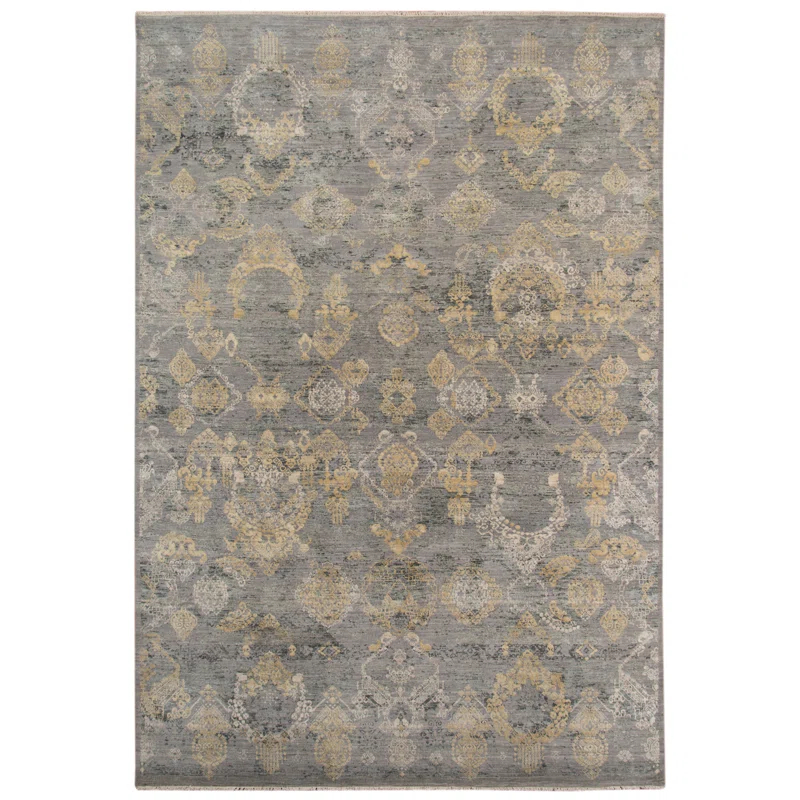 AMER Rugs Pearl Hand-Knotted Silver Sand Area Rug | Perigold