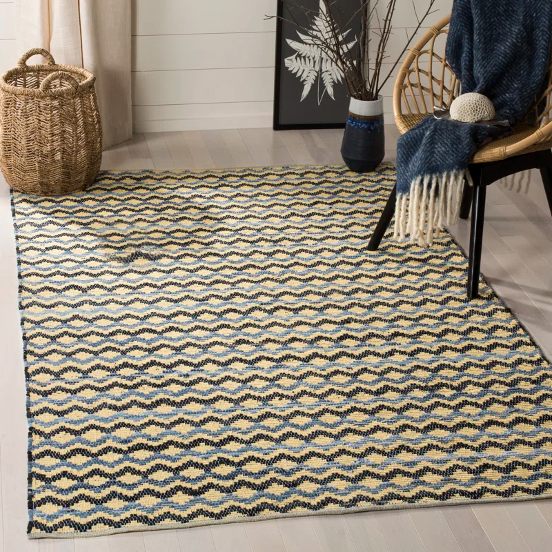 Annia Hand Woven Cotton Geometric Rug