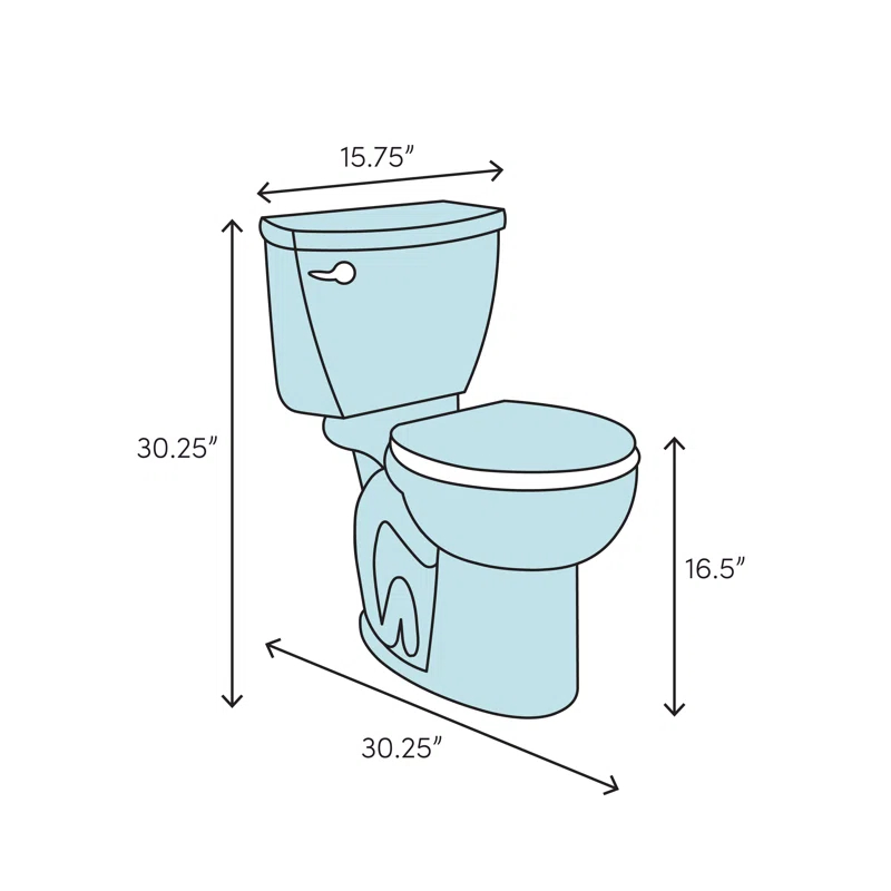 American Standard Cadet 1.28 Gallons GPF Elongated Comfort Height Floor Mounted Two-Piece Toilet (Seat Included)