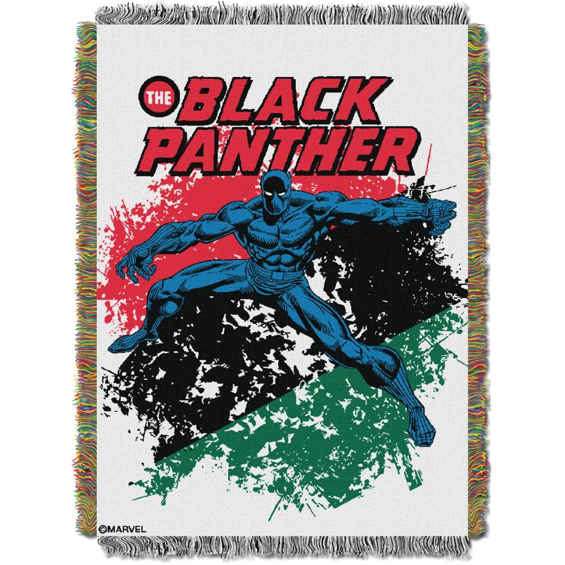 Northwest Marvel Black Panther Throw Blanket, Panther Defend Superhero Fan Decor, 48x60 Inches