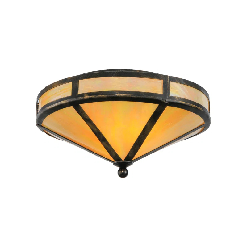 Meyda Lighting Rustic Lodge Glass Flush Mount