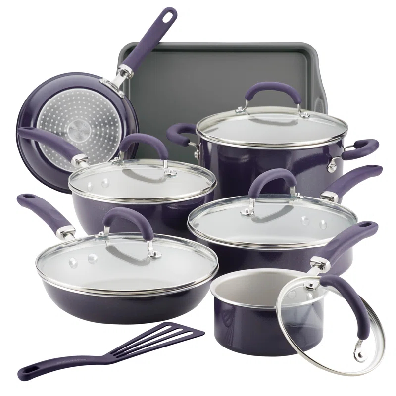 Rachael Ray Rachael Ray Create Delicious Aluminum Nonstick Cookware Induction Cookware Set, 13-Piece