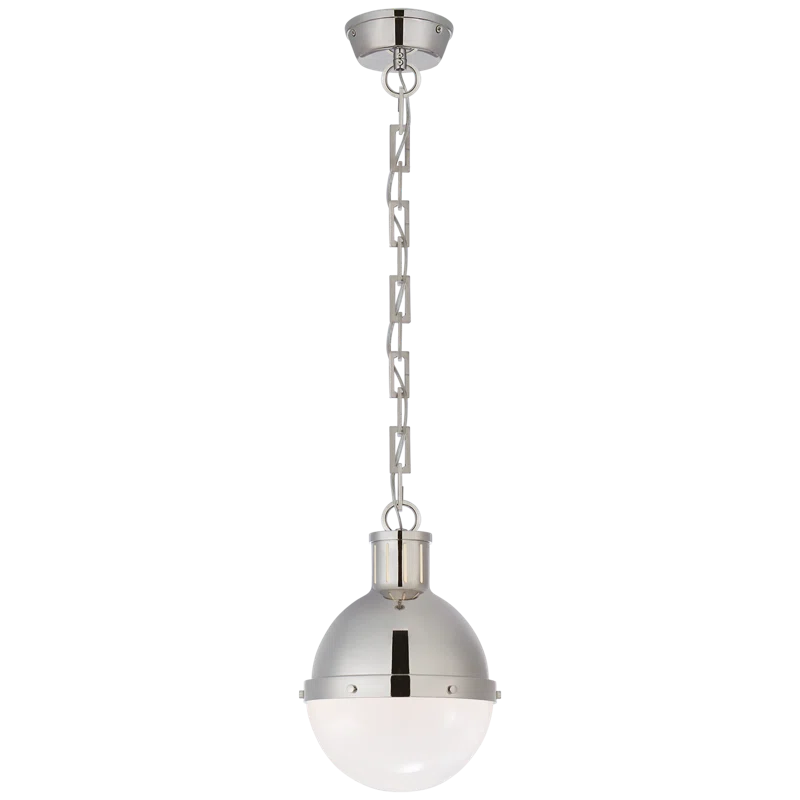 Elegant Globe Pendant Light in Polished Nickel and Glass